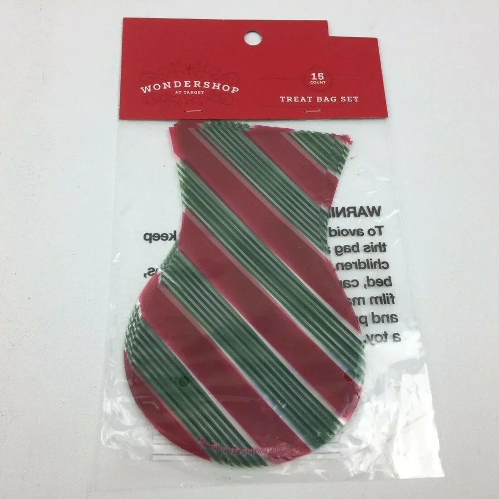 Wilton Wondershop 35 Treat Party Bag Gift Reg Green Stripes Twisty Ties